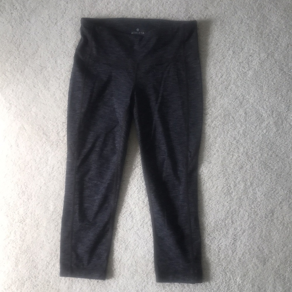 Athleta Workout Capri Marled Gray S